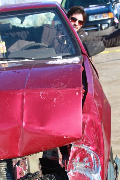 Car from a texting accident provided by Smitty's Salvage & Supply in Green Bay
