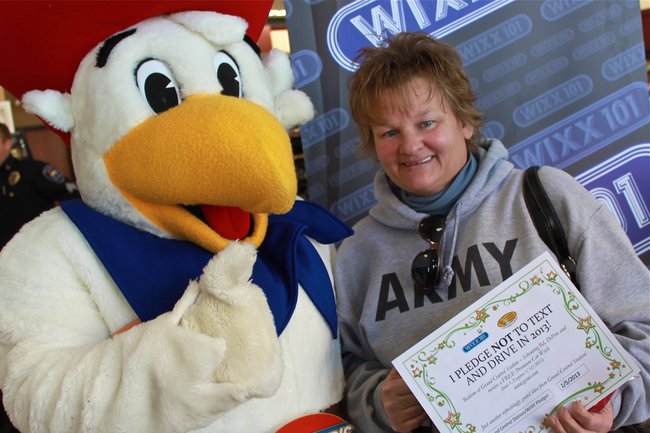 She took the pledge, and the lady in the Army hoodie did too
