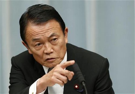 Japan's Finance Minister Taro Aso speaks at a news conference in Tokyo December 27, 2012. REUTERS/Kim Kyung-Hoon Japan's Finance Minister Taro Aso speaks at a news conference in Tokyo December 27, 2012. REUTERS/Kim Kyung-Hoon