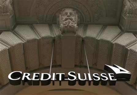 A logo of Swiss bank Credit Suisse is pictured at the company's headquarters in Zurich in this February 3, 2010 file photograph. REUTERS/Arn A logo of Swiss bank Credit Suisse is pictured at the company's headquarters in Zurich in this February 3, 2010 file photograph. REUTERS/Arn
