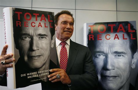 Actor and former California governor Arnold Schwarzenegger presents his book 'Total Recall' during a news conference during the book fair in Actor and former California governor Arnold Schwarzenegger presents his book 'Total Recall' during a news conference during the book fair in