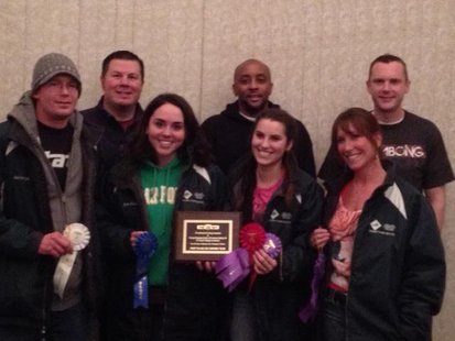 Maryse Richards (third from left) and the rest of the Oakland Community College team that captured the 2013 Downtown Holland Ice Sculpting Competition on Jan. 5, 2013. (photo courtesy Holland's Downtown Development Authority) Maryse Richards (third from left) and the rest of the Oakland Community College team that captured the 2013 Downtown Holland Ice Sculpting Competition on Jan. 5, 2013. (photo courtesy Holland's Downtown Development Authority)