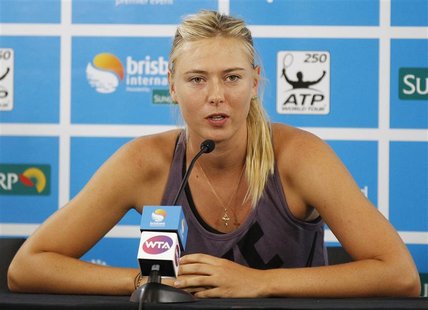 Maria Sharapova of Russia speaks during a news conference at the Brisbane International tennis tournament in Brisbane January 1, 2013. REUTE Maria Sharapova of Russia speaks during a news conference at the Brisbane International tennis tournament in Brisbane January 1, 2013. REUTE