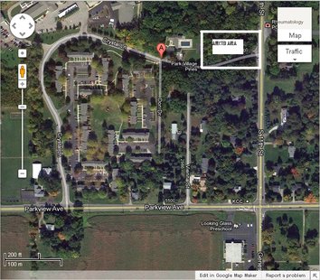 Public Services identified the area in the box as the location of the contamination after the raw sewage overflow. Public Services identified the area in the box as the location of the contamination after the raw sewage overflow.