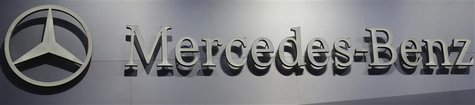 A logo is seen on the Mercedes-Benz booth on media day at the Paris Mondial de l'Automobile September 27, 2012. REUTERS/Jacky Naegelen A logo is seen on the Mercedes-Benz booth on media day at the Paris Mondial de l'Automobile September 27, 2012. REUTERS/Jacky Naegelen