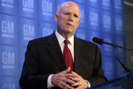 General Motors Chairman and Chief Executive Officer Dan Akerson addresses the media before the start of GM's annual meeting of stockholders General Motors Chairman and Chief Executive Officer Dan Akerson addresses the media before the start of GM's annual meeting of stockholders