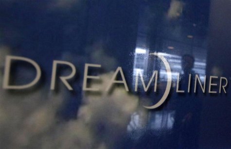 An advertisement of Boeing Co's 787 Dreamliner jet is seen at New Tokyo international airport in Narita, east of Tokyo Janauary 9, 2013. REU An advertisement of Boeing Co's 787 Dreamliner jet is seen at New Tokyo international airport in Narita, east of Tokyo Janauary 9, 2013. REU