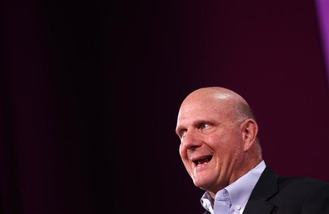 Microsoft CEO Steve Ballmer speaks during the launch of Windows Phone 8 in San Francisco, California October 29, 2012. REUTERS/Robert Galbra Microsoft CEO Steve Ballmer speaks during the launch of Windows Phone 8 in San Francisco, California October 29, 2012. REUTERS/Robert Galbra