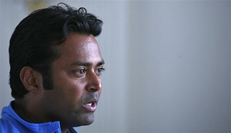 India's tennis player Leander Paes speaks during an interview with Reuters at the Delhi Lawn Tennis Association (DLTA) stadium in New Delhi India's tennis player Leander Paes speaks during an interview with Reuters at the Delhi Lawn Tennis Association (DLTA) stadium in New Delhi