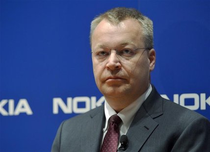 Nokia CEO Stephen Elop looks on during the company's news conference in Espoo, June 14, 2012. REUTERS/Kimmo Mantyla/Lehtikuva Nokia CEO Stephen Elop looks on during the company's news conference in Espoo, June 14, 2012. REUTERS/Kimmo Mantyla/Lehtikuva