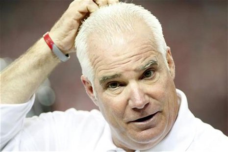 Atlanta Falcons head coach Mike Smith watches from the sideline in the first half of their NFL football game against the Tampa Bay Buccaneer Atlanta Falcons head coach Mike Smith watches from the sideline in the first half of their NFL football game against the Tampa Bay Buccaneer