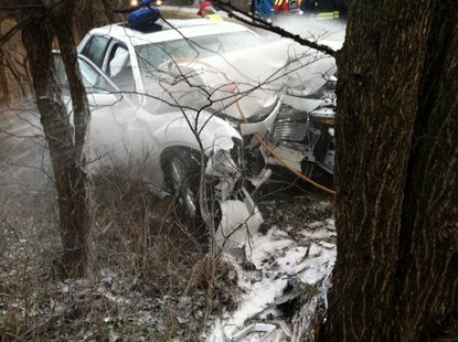 The vehicle was found crashed into a tree Friday morning in the 35000-block of M-43 in Waverly Township. The vehicle was found crashed into a tree Friday morning in the 35000-block of M-43 in Waverly Township.