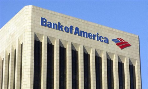 The logo of the Bank of America is pictured atop the Bank of America building in downtown Los Angeles November 17, 2011. REUTERS/Fred Prouse The logo of the Bank of America is pictured atop the Bank of America building in downtown Los Angeles November 17, 2011. REUTERS/Fred Prouse