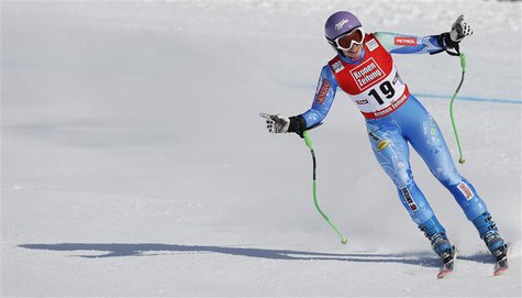 Tina Maze from Slovenia reacts after the Alpine Skiing World Cup Super G race in St. Anton January 13, 2013. REUTERS/Leonhard Foeger Tina Maze from Slovenia reacts after the Alpine Skiing World Cup Super G race in St. Anton January 13, 2013. REUTERS/Leonhard Foeger
