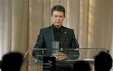 Singer David Bowie receives the Webby Lifetime Achievement award during the 11th annual Webby Awards honoring online content in New York Jun Singer David Bowie receives the Webby Lifetime Achievement award during the 11th annual Webby Awards honoring online content in New York Jun