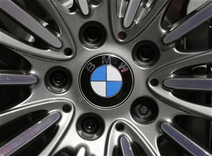 A BMW logo is seen on the rim of a BMW 650i xDrive car on media day at the Paris Mondial de l'Automobile, September 28, 2012. REUTERS/Christ A BMW logo is seen on the rim of a BMW 650i xDrive car on media day at the Paris Mondial de l'Automobile, September 28, 2012. REUTERS/Christ
