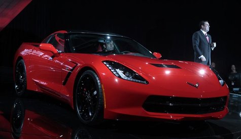 General Motors Corp. President of North America Mark Reuss introduces the Chevrolet 2014 Corvette vehicle during a press event in an old ind General Motors Corp. President of North America Mark Reuss introduces the Chevrolet 2014 Corvette vehicle during a press event in an old ind