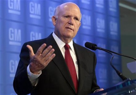General Motors Chairman and Chief Executive Officer Dan Akerson addresses the media before the start of GM's Annual Meeting of Stockholders General Motors Chairman and Chief Executive Officer Dan Akerson addresses the media before the start of GM's Annual Meeting of Stockholders