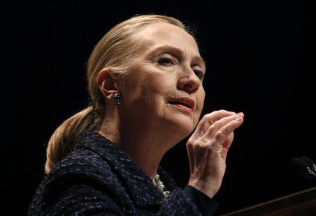 U.S. Secretary of State Hillary Clinton delivers a speech "Frontlines and Frontiers: Making Human Rights a Human Reality" at Dublin City Uni U.S. Secretary of State Hillary Clinton delivers a speech "Frontlines and Frontiers: Making Human Rights a Human Reality" at Dublin City Uni