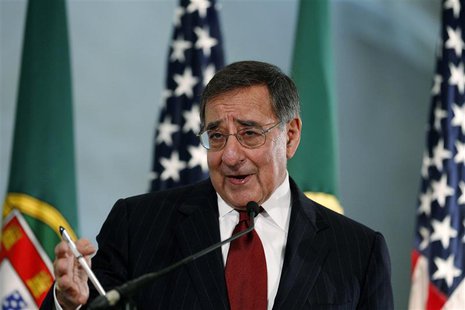 Defense Secretary Leon Panetta answers questions from journalists during a news conference at Sao Juliao fortress, on the outskirts of Lisbo Defense Secretary Leon Panetta answers questions from journalists during a news conference at Sao Juliao fortress, on the outskirts of Lisbo