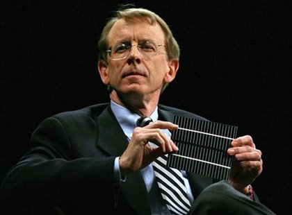 Venture capitalist John Doerr shows a flexible solar panel during a panel discussion at the 2006 TechNet Innovation Summit at the Stanford U Venture capitalist John Doerr shows a flexible solar panel during a panel discussion at the 2006 TechNet Innovation Summit at the Stanford U