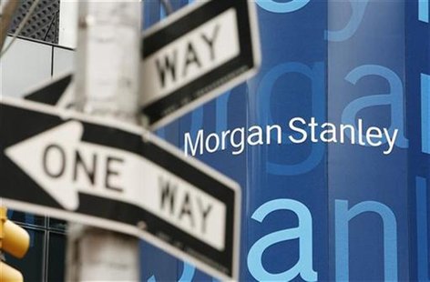 A street sign stands near the Morgan Stanley worldwide headquarters building in New York May 8, 2009. REUTERS/Lucas Jackson A street sign stands near the Morgan Stanley worldwide headquarters building in New York May 8, 2009. REUTERS/Lucas Jackson