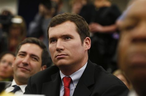 Virginia Tech shooting survivor Colin Goddard attends a White House event during which U.S. President Barack Obama unveiled a series of gun Virginia Tech shooting survivor Colin Goddard attends a White House event during which U.S. President Barack Obama unveiled a series of gun
