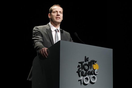 Tour de France director Christian Prudhomme presents the itinerary of the 2013 Tour de France cycling race during a news conference in Paris Tour de France director Christian Prudhomme presents the itinerary of the 2013 Tour de France cycling race during a news conference in Paris