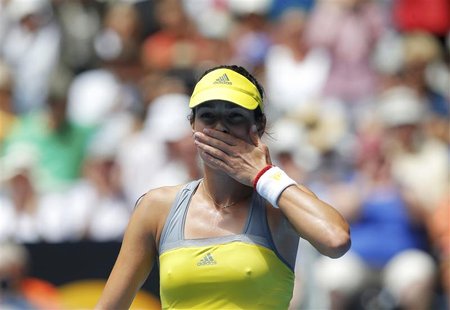 Ana Ivanovic of Serbia blows kisses to the crowd after defeating compatriot Jelena Jankovic in their women's singles match at the Australian Ana Ivanovic of Serbia blows kisses to the crowd after defeating compatriot Jelena Jankovic in their women's singles match at the Australian