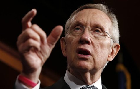 U.S. Senate Majority Leader Harry Reid speaks to reporters in the Capitol in Washington December 13, 2012. REUTERS/Kevin Lamarque U.S. Senate Majority Leader Harry Reid speaks to reporters in the Capitol in Washington December 13, 2012. REUTERS/Kevin Lamarque