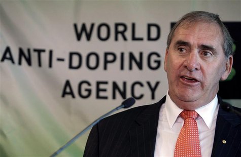 The President of the World Anti-Doping Agency (WADA), John Fahey, talks during a news conference in Sydney April 30, 2008. REUTERS/Tim Wimbo The President of the World Anti-Doping Agency (WADA), John Fahey, talks during a news conference in Sydney April 30, 2008. REUTERS/Tim Wimbo