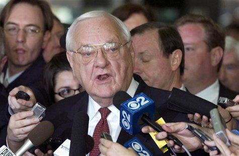 Former Illinois Governor George Ryan gives a statement after being found guilty in his corruption trial in the federal court in Chicago in t Former Illinois Governor George Ryan gives a statement after being found guilty in his corruption trial in the federal court in Chicago in t