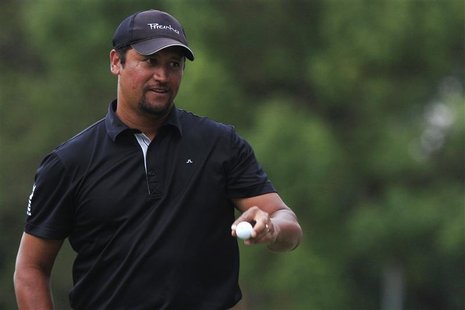 Michael Campbell from New Zealand reacts as he putts on the 15th hole on the third day of the Hong Kong Open golf tournament November 17, 20 Michael Campbell from New Zealand reacts as he putts on the 15th hole on the third day of the Hong Kong Open golf tournament November 17, 20