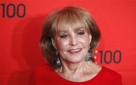 Television personality Barbara Walters arrives at the Time 100 Gala in New York, in this April 24, 2012, file photo. REUTERS/Lucas Jackson/F Television personality Barbara Walters arrives at the Time 100 Gala in New York, in this April 24, 2012, file photo. REUTERS/Lucas Jackson/F