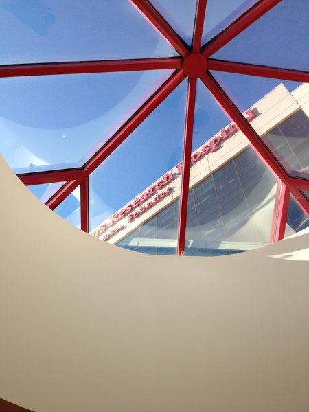 A view from inside the hospital.