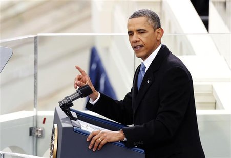 U.S. President Barack Obama speaks during swearing-in ceremonies on the West front of the U.S Capitol in Washington, January 21, 2013. REUTE U.S. President Barack Obama speaks during swearing-in ceremonies on the West front of the U.S Capitol in Washington, January 21, 2013. REUTE
