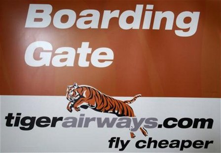 A Tiger Airways sign is seen at its terminal in Melbourne Airport July 7, 2011. REUTERS/Mick Tsikas A Tiger Airways sign is seen at its terminal in Melbourne Airport July 7, 2011. REUTERS/Mick Tsikas