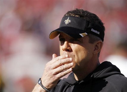 New Orleans Saints head coach Sean Payton looks on before his team met the San Francisco Giants in their NFL NFC Divisional playoff football New Orleans Saints head coach Sean Payton looks on before his team met the San Francisco Giants in their NFL NFC Divisional playoff football