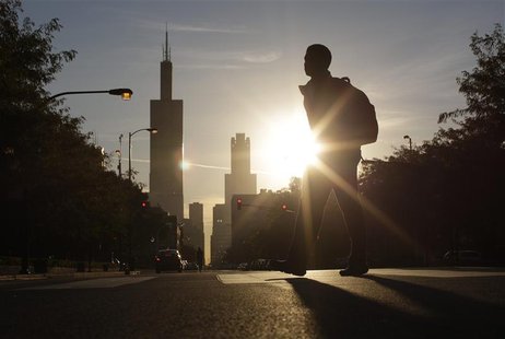 Student Tiandre Turner makes his way to class at Whitney Young High School in Chicago, September 19, 2012. REUTERS/John Gress Student Tiandre Turner makes his way to class at Whitney Young High School in Chicago, September 19, 2012. REUTERS/John Gress