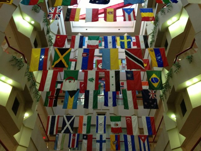 All these flags represent the countries of St Jude patients.