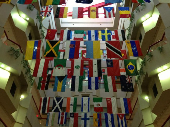 All these flags represent the countries of St Jude patients.