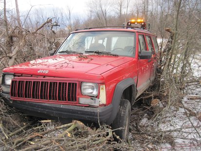 Deputies say he abandoned this jeep and made a run for it. Deputies say he abandoned this jeep and made a run for it.