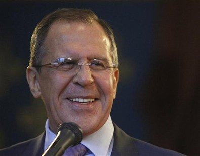 Russia's Foreign Minister Sergei Lavrov smiles during a joint news conference with U.N.-Arab League peace mediator Lakhdar Brahimi of Algeri Russia's Foreign Minister Sergei Lavrov smiles during a joint news conference with U.N.-Arab League peace mediator Lakhdar Brahimi of Algeri