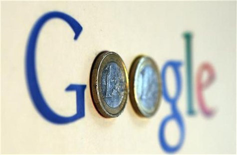 An illustration picture shows a Google logo with two one Euro coins, taken in Munich January 15, 2013. REUTERS/Michael Dalder An illustration picture shows a Google logo with two one Euro coins, taken in Munich January 15, 2013. REUTERS/Michael Dalder