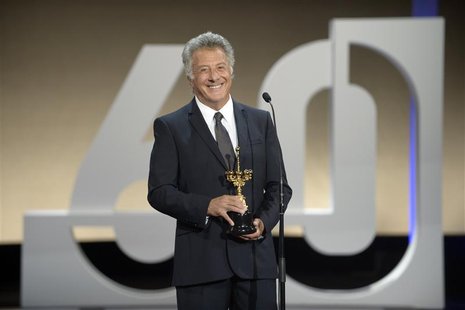 U.S. actor Dustin Hoffman reacts after being presented with a Donostia Award for lifetime achievement at the Kursaal Centre on the final nig U.S. actor Dustin Hoffman reacts after being presented with a Donostia Award for lifetime achievement at the Kursaal Centre on the final nig