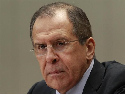 Russian Foreign Minister Sergei Lavrov speaks during an annual news conference in Moscow January 23, 2013. REUTERS/Sergei Karpukhin Russian Foreign Minister Sergei Lavrov speaks during an annual news conference in Moscow January 23, 2013. REUTERS/Sergei Karpukhin