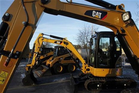 CAT machines are seen on a lot at Milton CAT in North Reading, Massachusetts January 23, 2013. REUTERS/Jessica Rinaldi CAT machines are seen on a lot at Milton CAT in North Reading, Massachusetts January 23, 2013. REUTERS/Jessica Rinaldi