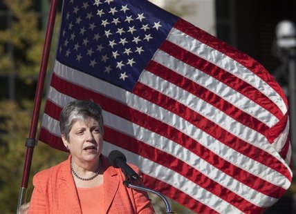The U.S. Secretary for Homeland Security Janet Napolitano attends a ceremony to mark the 70th anniversary of the World War Two Battle of the The U.S. Secretary for Homeland Security Janet Napolitano attends a ceremony to mark the 70th anniversary of the World War Two Battle of the
