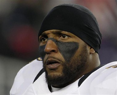 Baltimore Ravens inside linebacker Ray Lewis (52) takes the field in the NFL AFC Championship football game against the New England Patriots Baltimore Ravens inside linebacker Ray Lewis (52) takes the field in the NFL AFC Championship football game against the New England Patriots