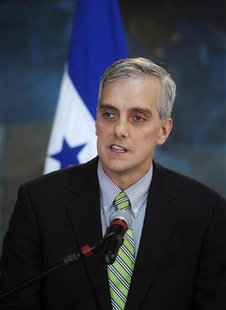 U.S. Deputy National Security Advisor Denis Mcdonough addresses the media in Tegucigalpa November 28, 2012. Macdonough is in Honduras on an U.S. Deputy National Security Advisor Denis Mcdonough addresses the media in Tegucigalpa November 28, 2012. Macdonough is in Honduras on an